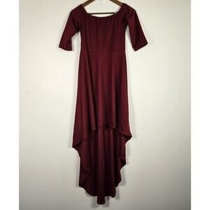 Cupshe Women's Size Small High Low Maroon Stretch Dress NWT